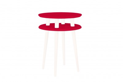 Masa de cafea din lemn de fag si MDF Ufo High Red / White, Ø45xH61 cm