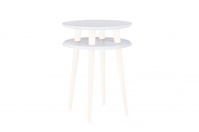 Masa de cafea din lemn de fag si MDF Ufo High White, Ø45xH61 cm