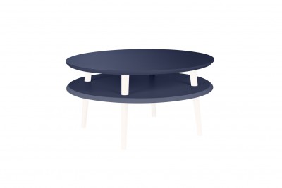 Masa de cafea din lemn de fag si MDF Ufo Low Graphite / White, Ø70xH35 cm