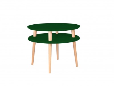 Masa de cafea din lemn de fag si MDF Ufo Medium Dark Green / Beech, Ø57xH45 cm