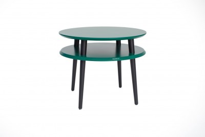 Masa de cafea din lemn de fag si MDF Ufo Medium Dark Green / Black, Ø57xH45 cm