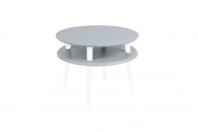 Masa de cafea din lemn de fag si MDF Ufo Medium Dark Grey / White, Ø57xH45 cm