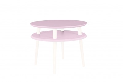 Masa de cafea din lemn de fag si MDF Ufo Medium Dusky Pink / White, Ø57xH45 cm