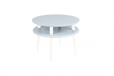 Masa de cafea din lemn de fag si MDF Ufo Medium Light Grey / White, Ø57xH45 cm