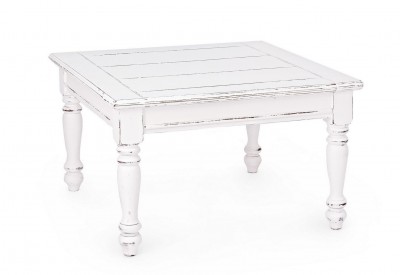 Masa de cafea din lemn de mango Colette A Alb Antichizat, L75xl75xH45 cm