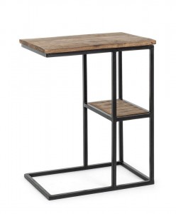 Masa de cafea din lemn de mango si metal Walton Natural / Negru, L46xl31xH58 cm