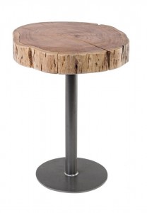 Masa de cafea din lemn de salcam si metal Benson Natural / Negru, Ø42xH50 cm