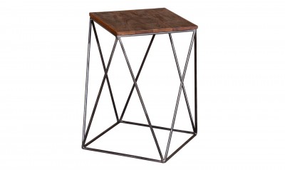 Masa de cafea din lemn de salcam si metal Fes Natural, L36xl36xH56 cm