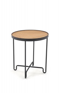 Masa de cafea din MDF si metal Elvira Natural / Black, Ø44xH50 cm