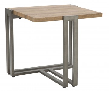 Masa de cafea din MDF si metal Enfield Natural / Gri, L50xl46xH45 cm