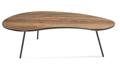 Masa de cafea din MDF si metal Klara 2 Walnut / Black, L120xl67xH35 cm