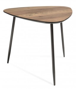 Masa de cafea din MDF si metal Klara 3 Walnut / Black, L57xl57xH47 cm