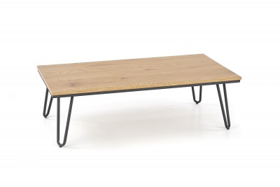 Masa de cafea din MDF si metal Neilan Golden Oak / Black, L105xl55xH32 cm