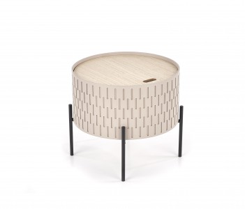 Masa de cafea din MDF si metal Sinatra Light Pink / Black, Ø35xH35 cm