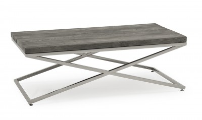 Masa de cafea din MDF si metal Tephra Grey, L130xl70xH40 cm