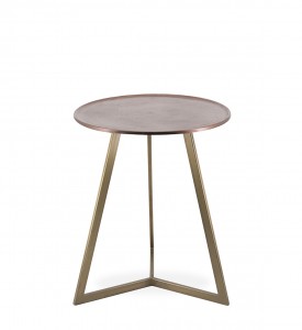 Masa de cafea din metal, Antique Round Cupru / Auriu, Ø50xH53 cm