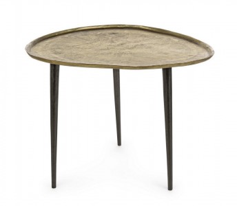 Masa de cafea din metal Karima Antique Small Auriu / Negru, L60xl55xH45 cm