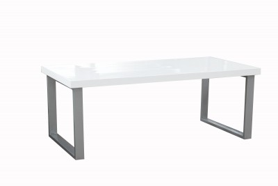 Masa de cafea din metal si MDF Sierra White, L120xl60xH45 cm