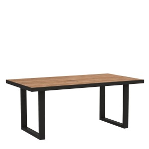 Masa de cafea, din metal si pal Sedna Stejar / Negru, L110xl60xH45 cm