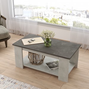 Masa de cafea din pal, Luvio LV15-GT Gri Deschis / Antracit, L95,6xl50xH41,8 cm