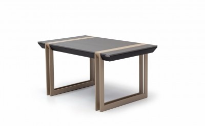 Masa de cafea din pal si metal, Froody Negru / Gri, L100xl60xH45 cm