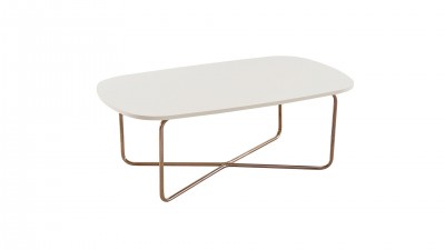 Masa de cafea din pal si metal, Nicole Crem / Bronz, L120xl70xH44 cm