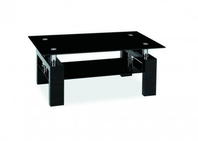 Masa de cafea, din sticla si MDF Lisette II Negru, L110xl60xH55 cm