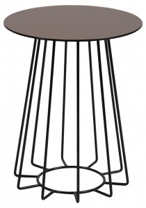 Masa de cafea din sticla si metal Casia Auriu / Negru, Ø40xH50 cm