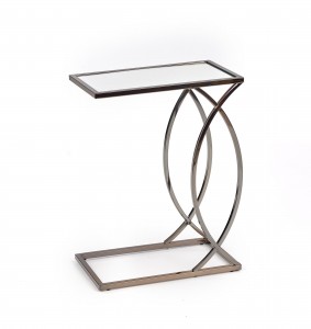 Masa de cafea din sticla si metal, Parkin Nichel, L46xl25xH60 cm