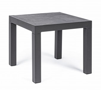 Masa de cafea pentru gradina / terasa, din aluminiu si ceramica, Kledi Square Antracit, L50xl50xH46 cm