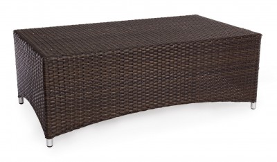 Masa de cafea pentru gradina / terasa, din fibre sintetice si aluminiu, Antalys Maro Inchis, L110xl60xH40 cm