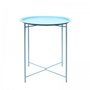 Masa de cafea pentru gradina / terasa, din metal, Shades Albastru, Ø46xH52,5 cm