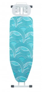 Masa de calcat cu husa din bumbac si cadru metalic, Advance Turcoaz / Alb, L120xl42xH73-95 cm