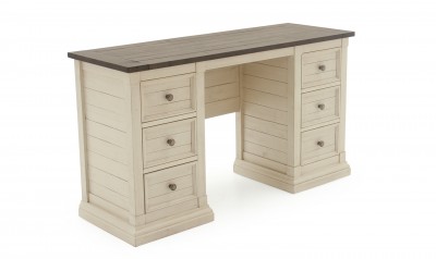 Masa de toaleta din lemn de pin Croft Antique White, L134,4xl46,5xH75 cm