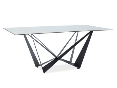 Masa din ceramica, sticla si metal Mavis Gri / Negru, L180xl90xH76 cm