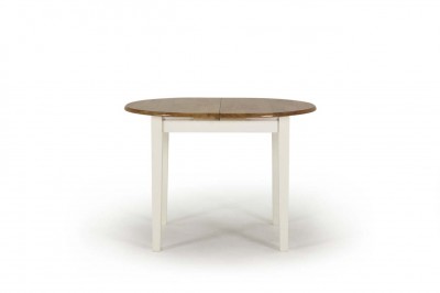 Masa din lemn de cauciuc Stacy Ivory / Oak, L105-135xl80xH74 cm