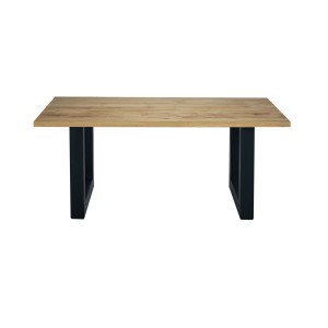 Masa din lemn de stejar salbatic, cu picioare metalice California, L180xl100xH76 cm