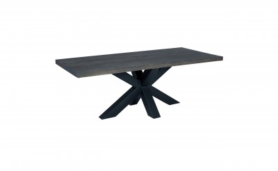 Masa din lemn de stejar salbatic, cu picioare metalice Chigo I