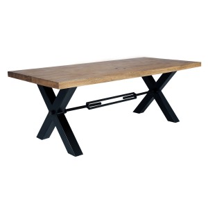 Masa din lemn de stejar salbatic, cu picioare metalice Dallas