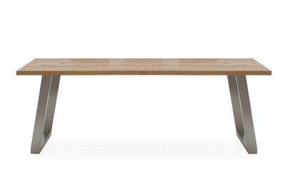 Masa din lemn de stejar si metal Trier Oak, L210xl100xH75 cm
