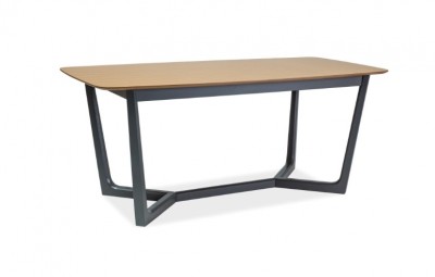 Masa din lemn si MDF Drayson II Oak / Graphite, L180xl90xH75 cm