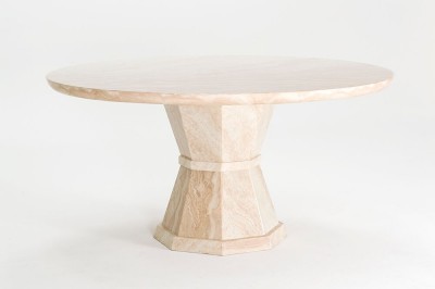 Masa rotunda din marmura Marcello Cream, Ø150xH75 cm
