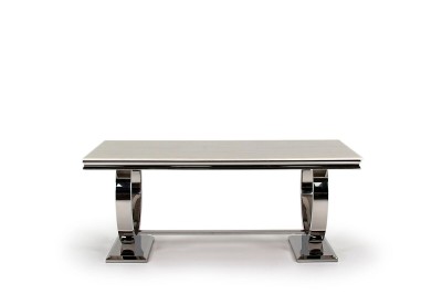 Masa din marmura si metal Arianna Cream, L200xl100xH77 cm