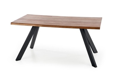 Masa din MDF, furnir si metal Espino Nuc / Negru, L160xl90xH76 cm