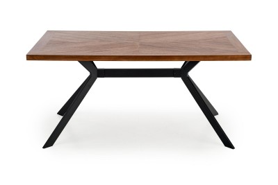 Masa din MDF, furnir si metal Tysione Nuc / Negru, L160xl90xH76 cm