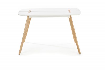 Masa din MDF si lemn Davon White / Beech, L120xl80xH76 cm