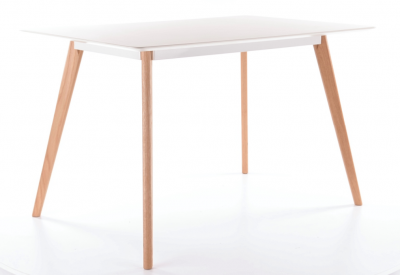 Masa din MDF si lemn Millard Alb / Stejar, L120xl80xH75 cm