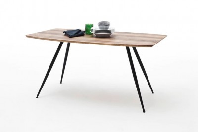 Masa din MDF si metal Alberta Stejar Wild / Negru, L160xl90xH76 cm