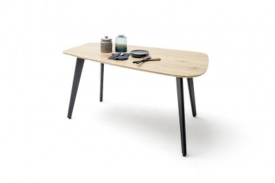 Masa din MDF si metal Berkley Stejar / Negru, L160xl90xH76 cm