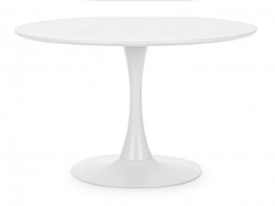 Masa rotunda din MDF si metal Bloom Large Alb, Ø120xH75 cm
